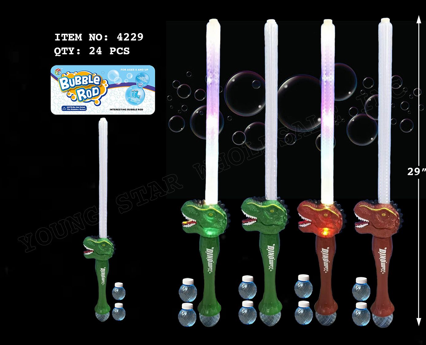 Dino Bubble Rod (Qty: 24pcs)