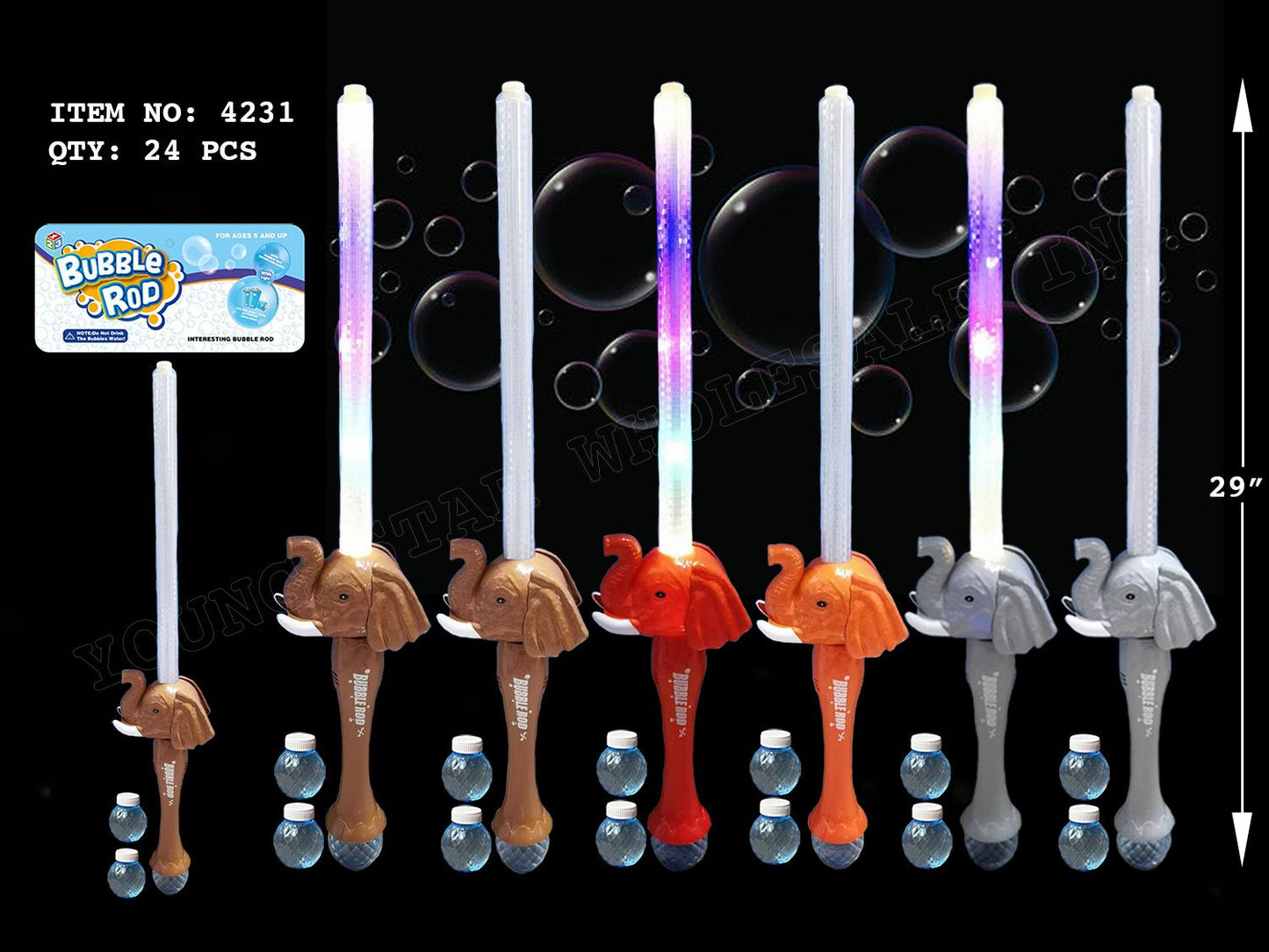 Elephant Bubble Rod (Qty: 24pcs)