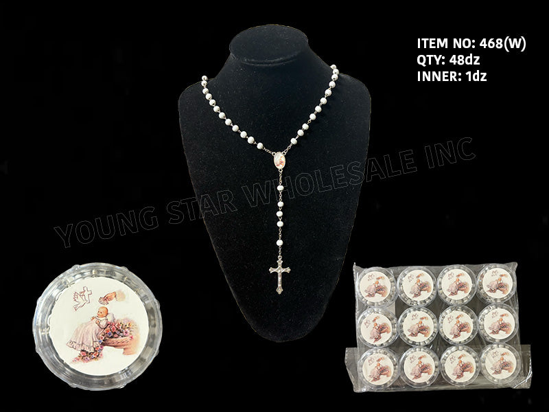 Baptism Rosary White (Qty: 48dz)