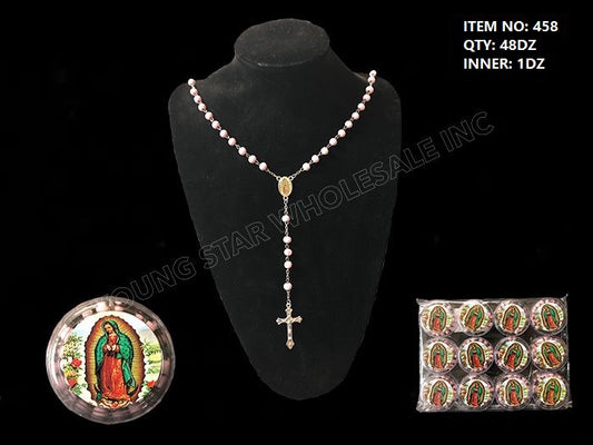 Guadalupe Rosary Pink (Qty: 48dz)