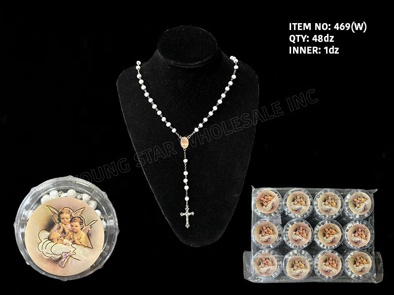 Baptism Rosary White 2 (Qty: 48dz)