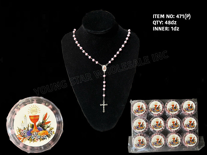 Comunion Rosary Pink (Qty: 48dz)