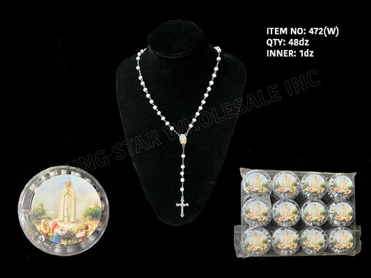 Virgen De Fatima Rosary White (Qty: 48dz)