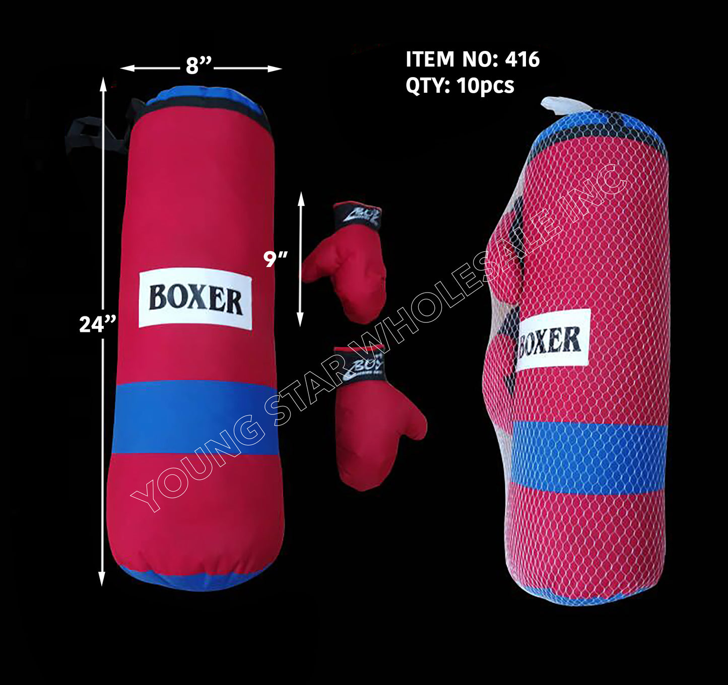 Punching Bag Boxer Large - 24" (Qty: 10pcs)