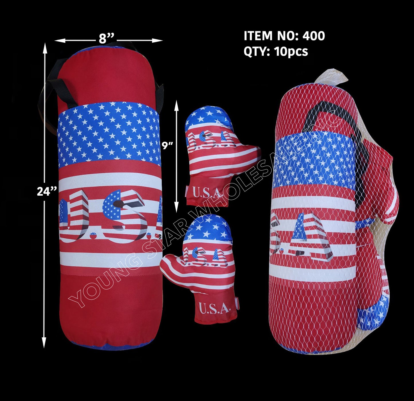 Punching Bag USA Flag Large - 24" (Qty: 10pcs)