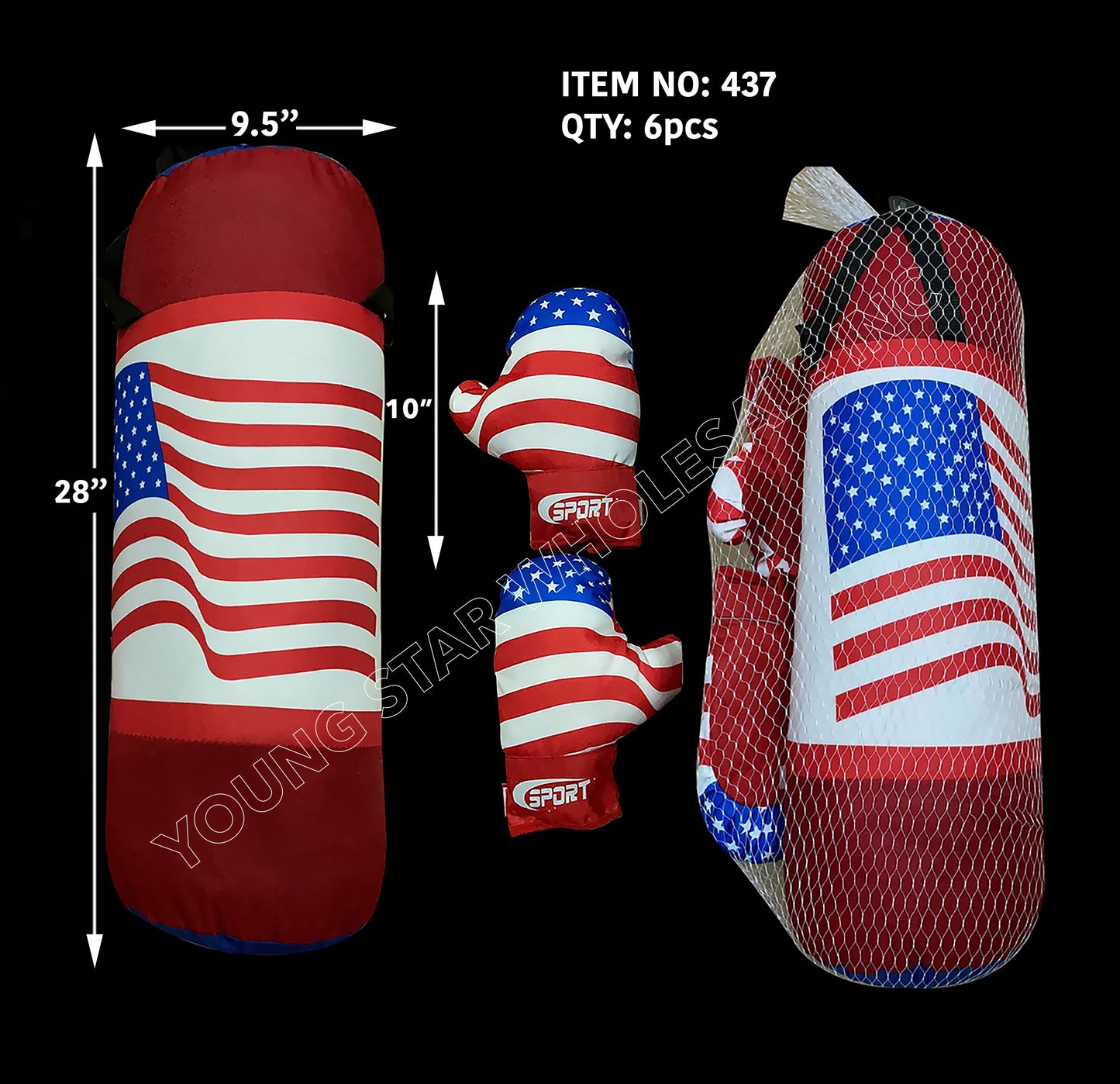 Punching Bag American Flag X-Large - 28" (Qty: 8 pcs)