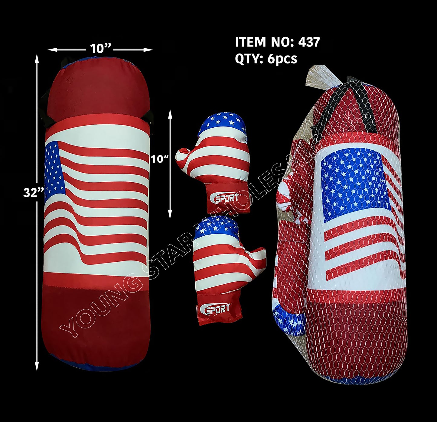 Punching Bag American Flag XX-Large - 32" (Qty: 6pcs)